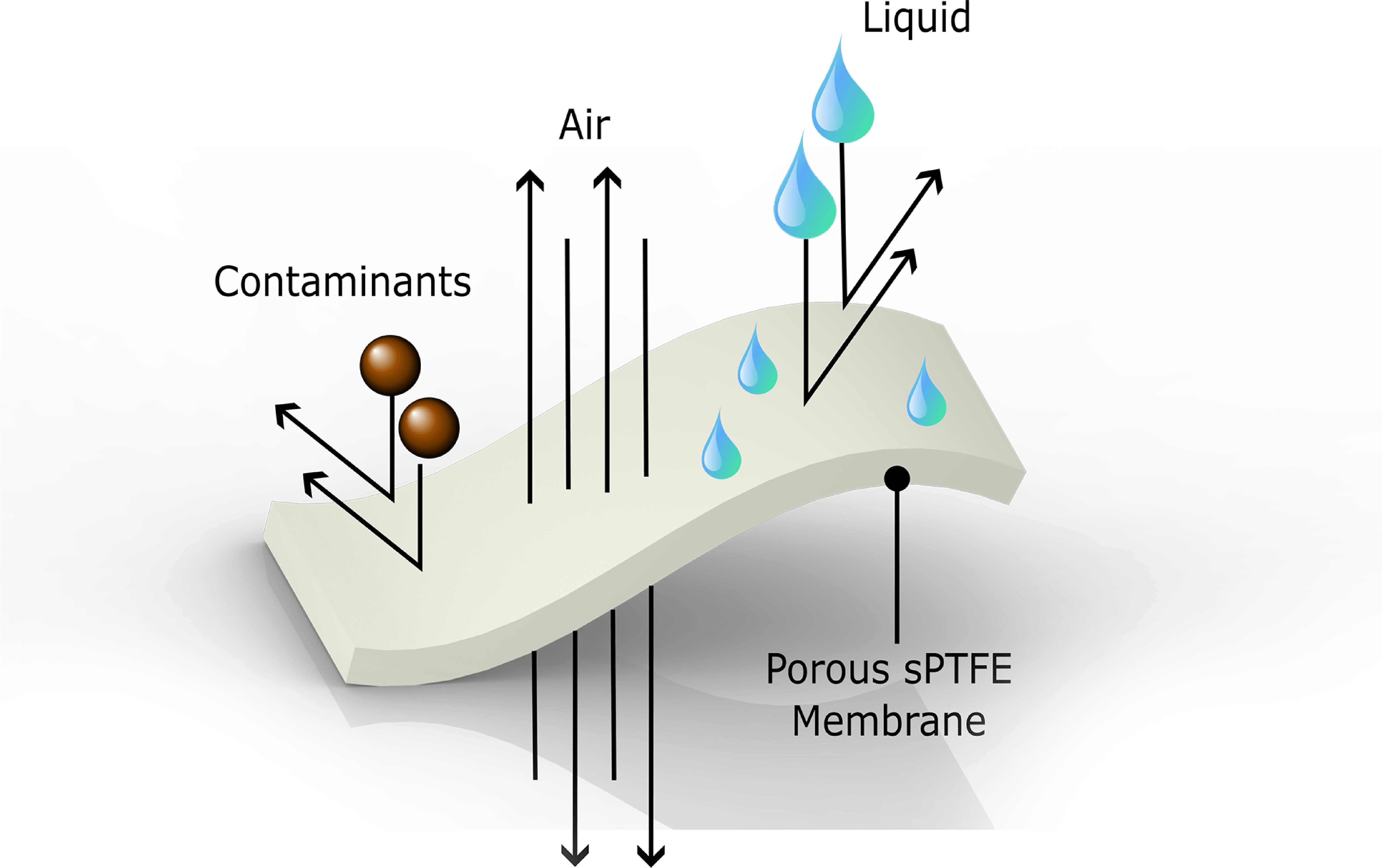 Exploded render of membrane. 